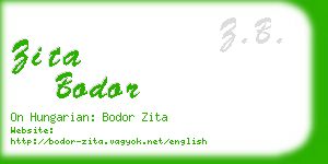 zita bodor business card